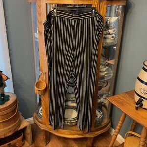 Susan Graver Black Taupe and White Striped Pants XLP